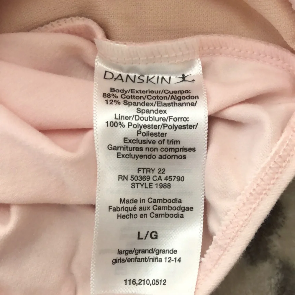 Danskin Short Sleeve Leotard in Theatrical Pink Size Large 12-14